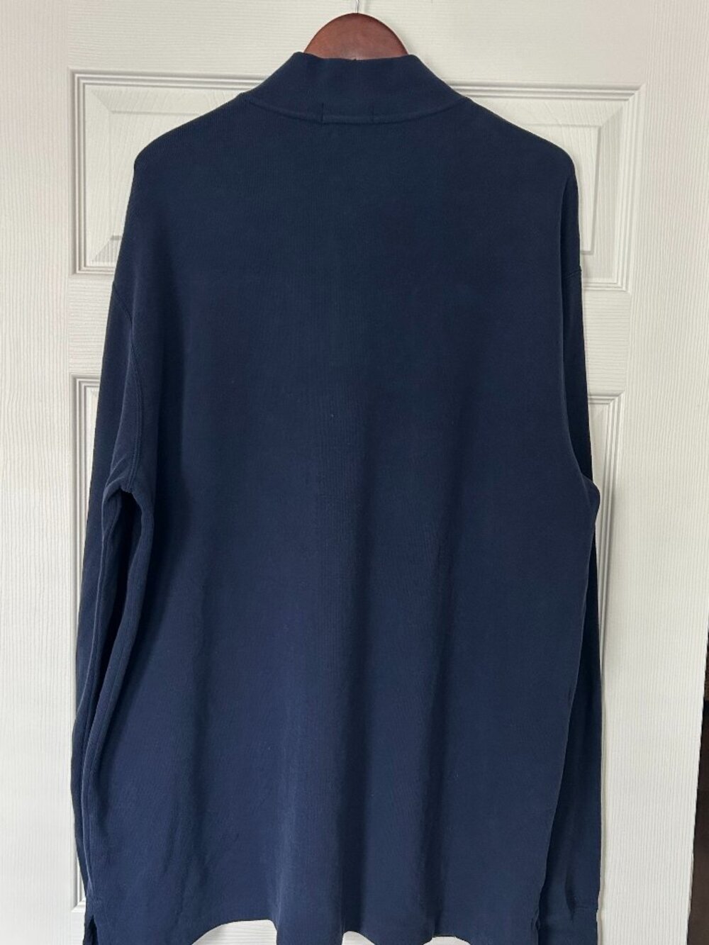Polo Ralph Lauren Estate Rib Quarter Zip Pullover Men’s XLT Navy Cotton Pony - Picture 2 of 9